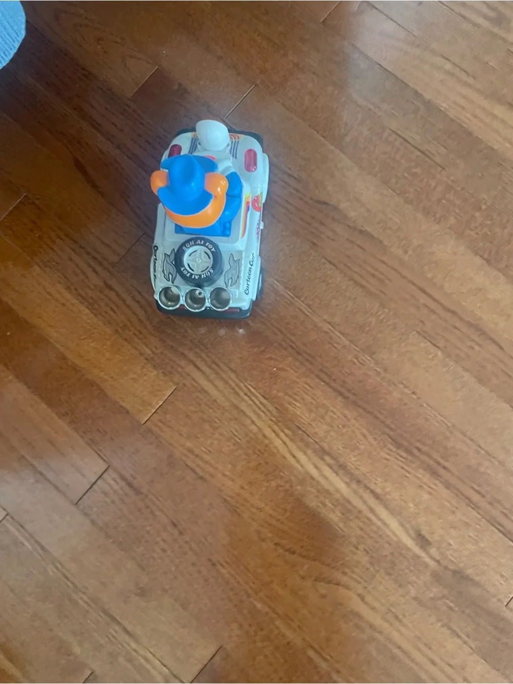 Vintage Cartoon Car Animal Police w/ Bear Plastic Battery Operated Toy W/ Box